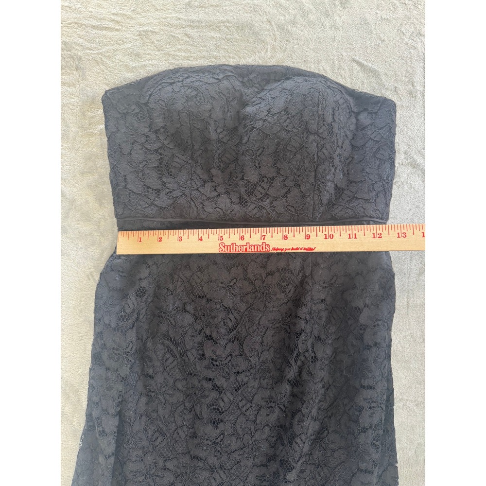 Diane von Furstenberg DVF Black Lace Strapless Sweetheart Cocktail Dress Size 8 - Picture 3 of 11